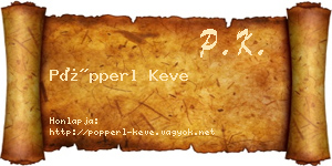 Pöpperl Keve névjegykártya